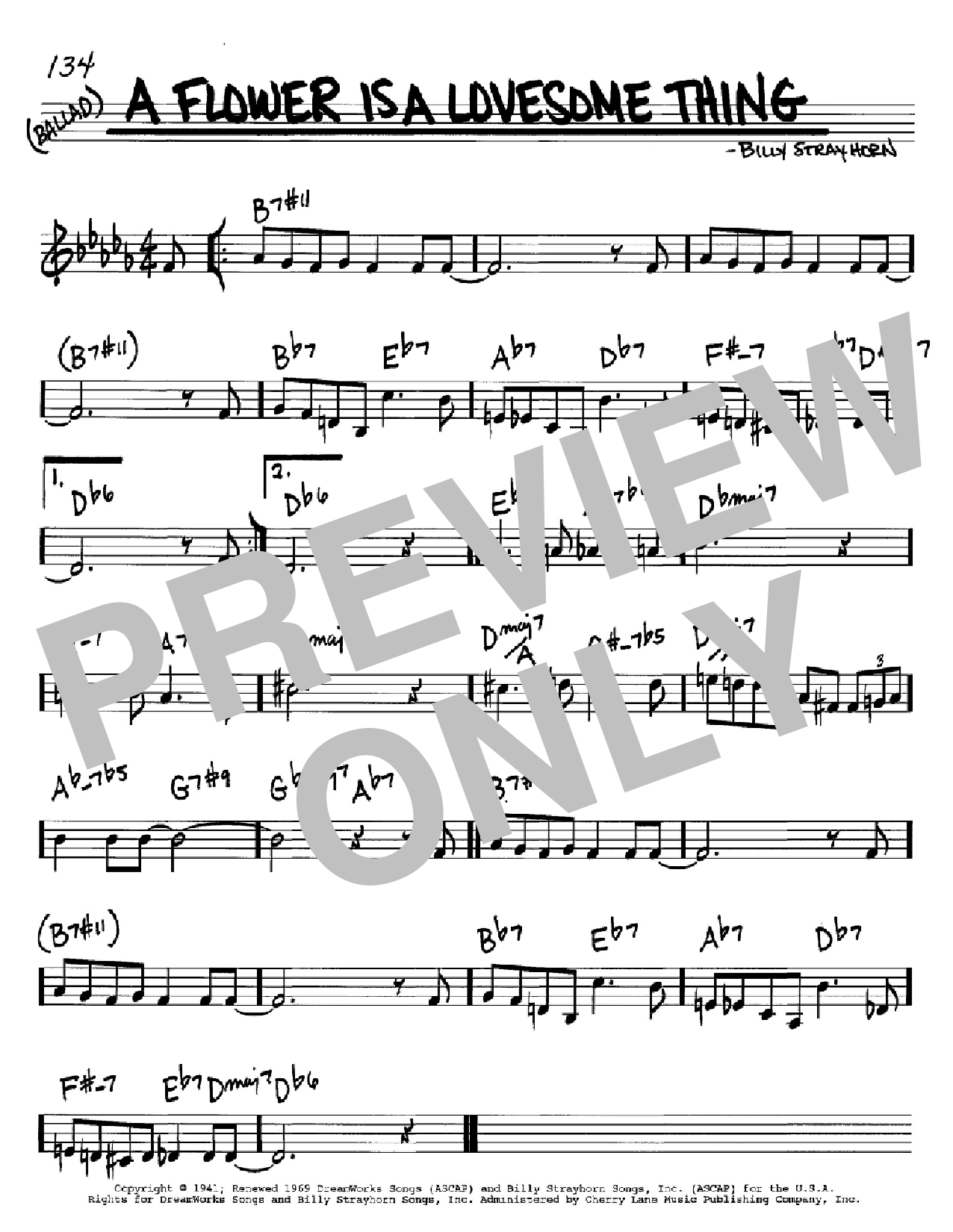 Download Billy Strayhorn A Flower Is A Lovesome Thing Sheet Music and learn how to play Piano PDF digital score in minutes