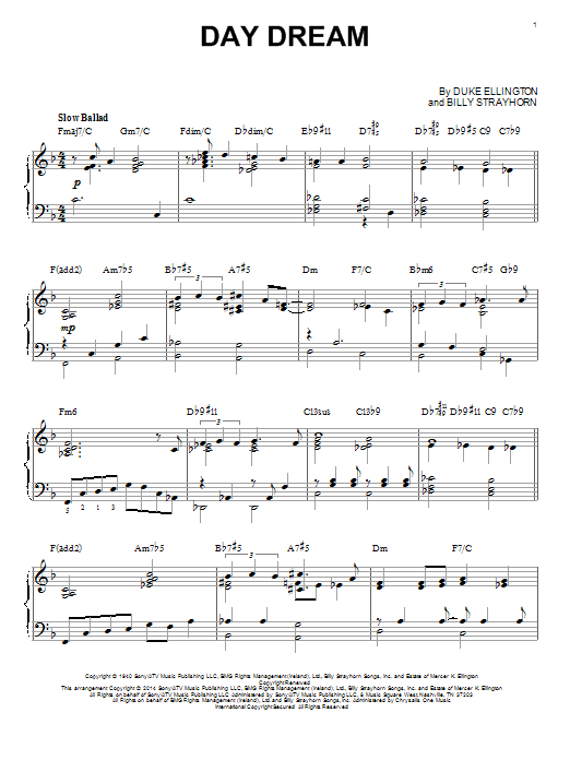 Download Billy Strayhorn Day Dream Sheet Music and learn how to play Piano PDF digital score in minutes