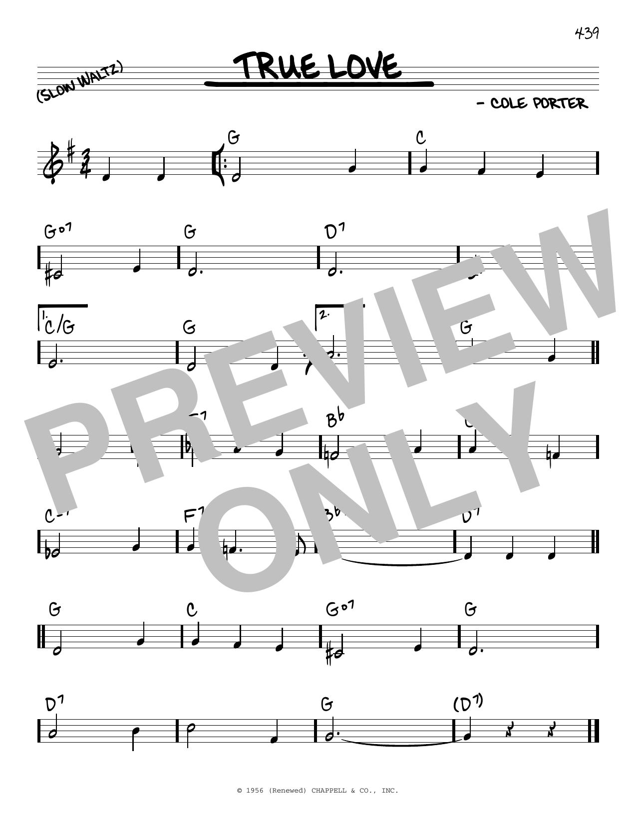 Download Bing Crosby & Grace Kelly True Love Sheet Music and learn how to play Real Book – Melody & Chords PDF digital score in minutes