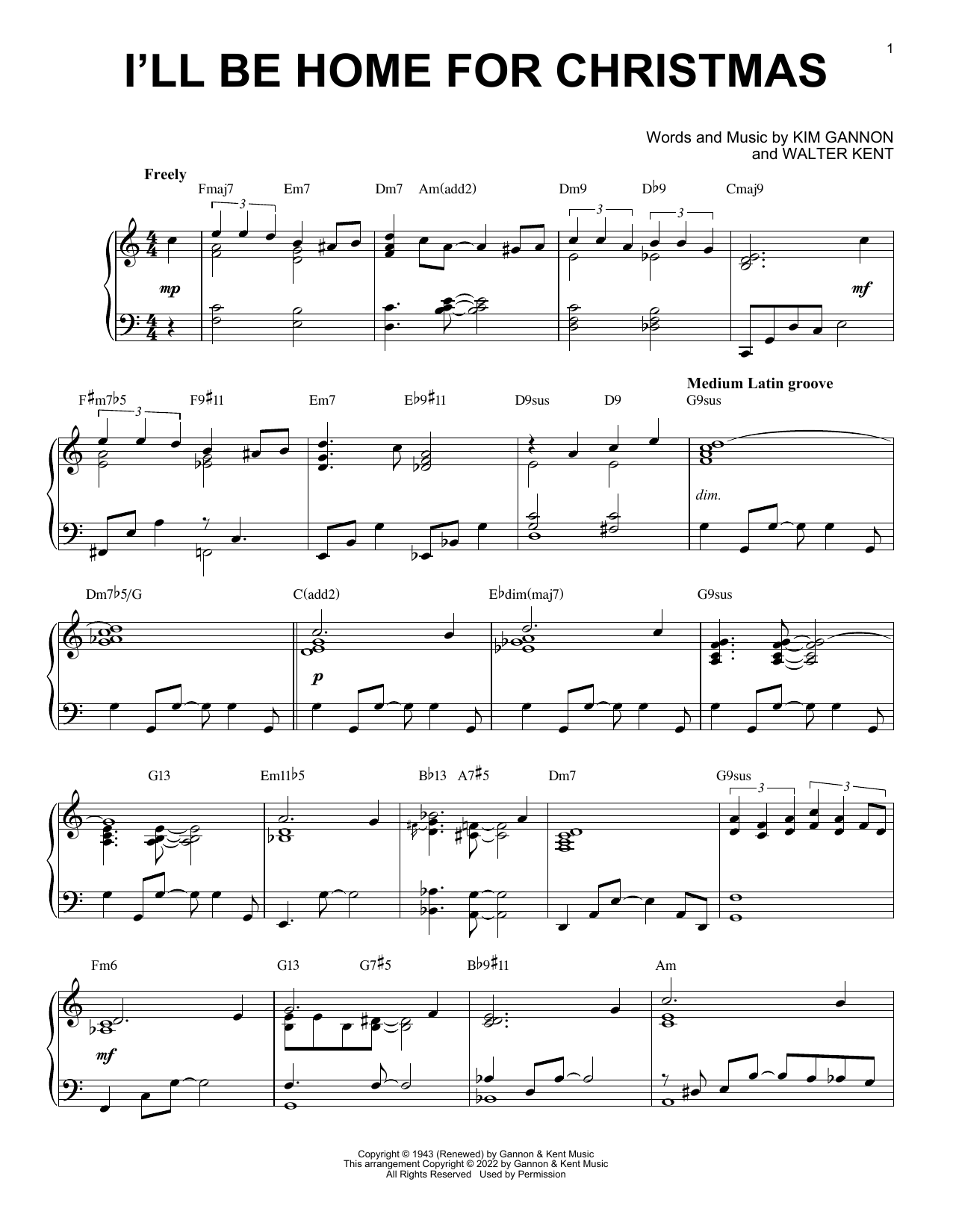 Download Bing Crosby I'll Be Home For Christmas (arr. Brent Edstrom) Sheet Music and learn how to play Piano Solo PDF digital score in minutes