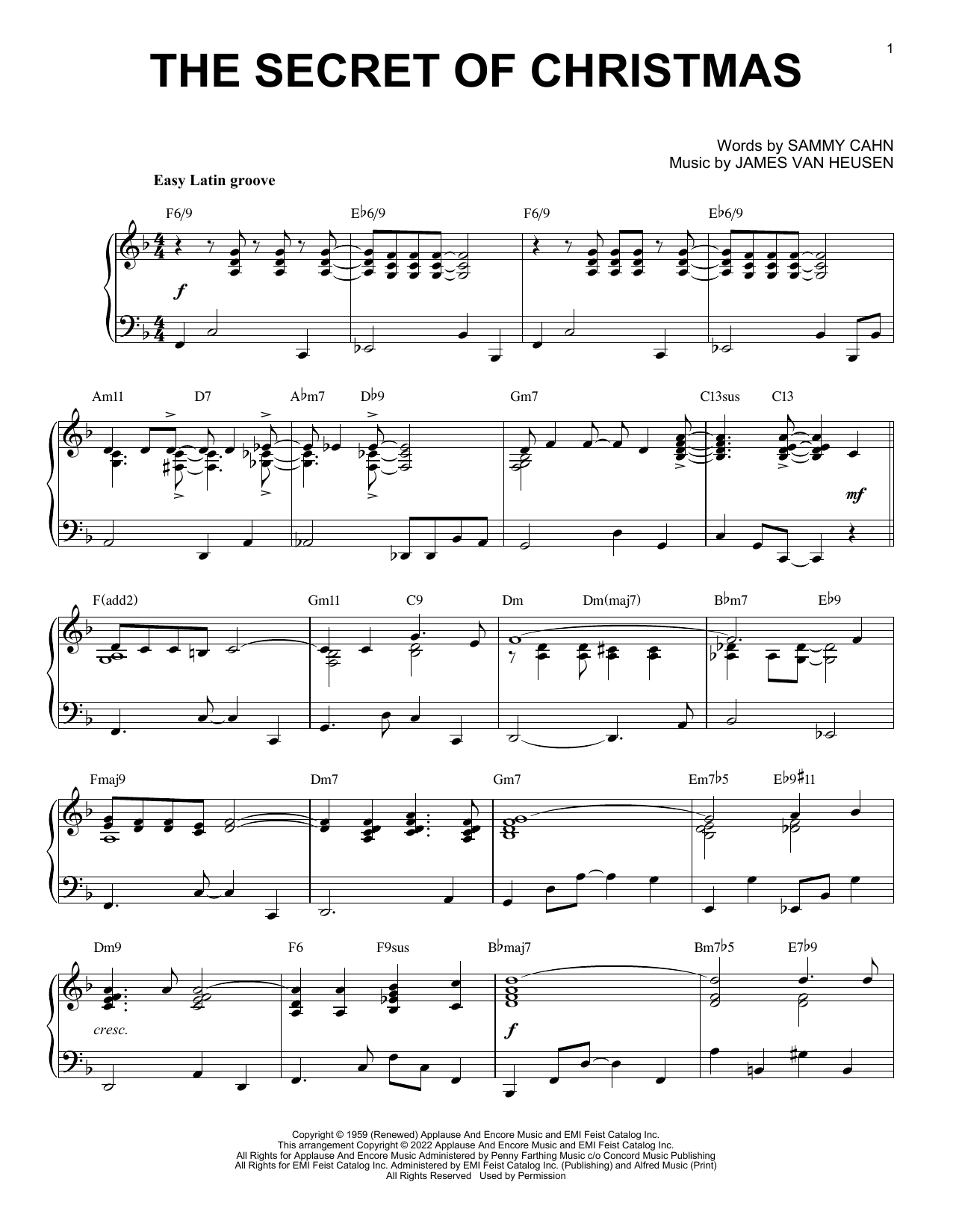 Download Bing Crosby The Secret Of Christmas (arr. Brent Edstrom) Sheet Music and learn how to play Piano Solo PDF digital score in minutes