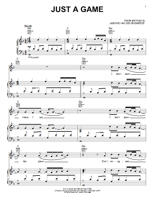 Download Birdy Just A Game Sheet Music and learn how to play Piano, Vocal & Guitar (Right-Hand Melody) PDF digital score in minutes