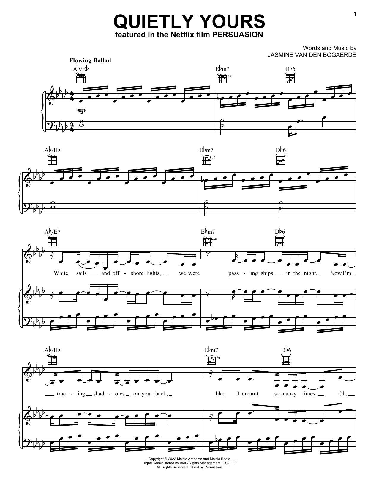 Download Birdy Quietly Yours (from Persuasion) Sheet Music and learn how to play Ukulele PDF digital score in minutes