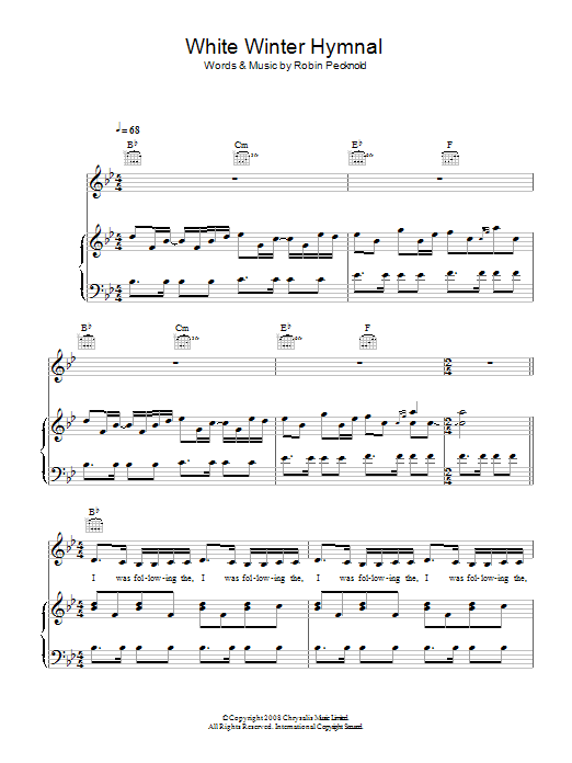 Download Birdy White Winter Hymnal Sheet Music and learn how to play Piano, Vocal & Guitar PDF digital score in minutes