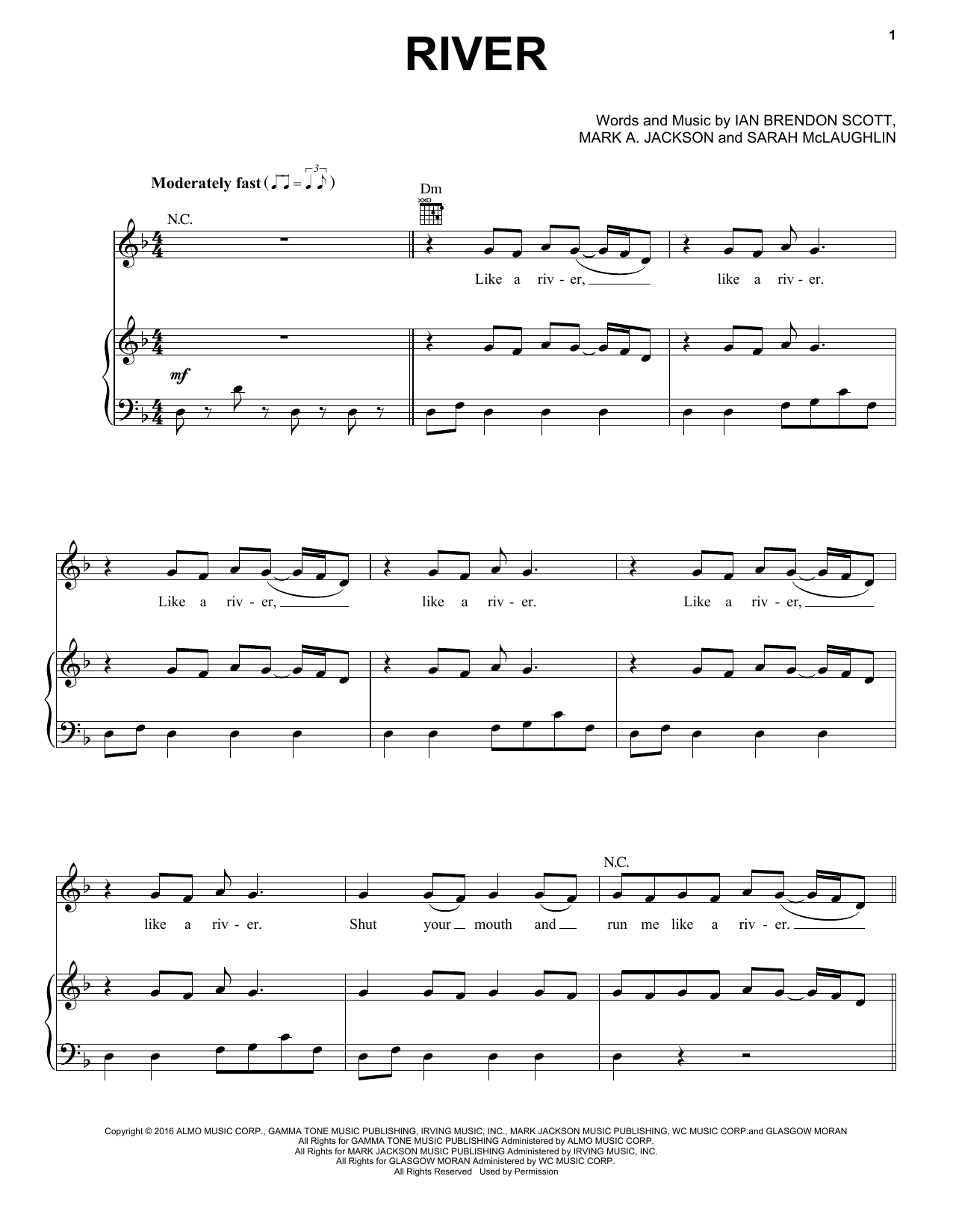 Download Bishop Briggs River Sheet Music and learn how to play Piano, Vocal & Guitar Chords (Right-Hand Melody) PDF digital score in minutes