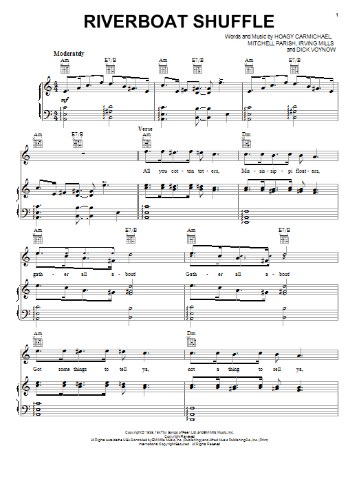 Download Hoagy Carmichael Riverboat Shuffle Sheet Music and learn how to play Trumpet Transcription PDF digital score in minutes