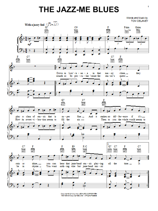 Download Bix Beiderbecke The Jazz-Me Blues Sheet Music and learn how to play Piano, Vocal & Guitar (Right-Hand Melody) PDF digital score in minutes