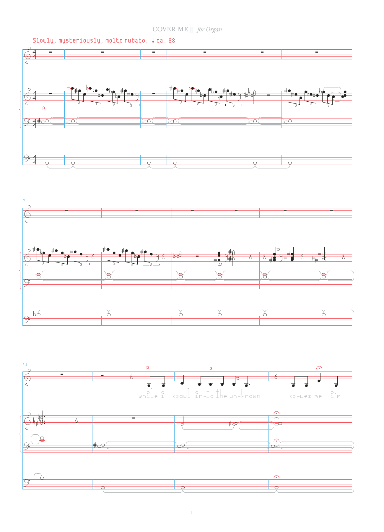 Download Bjork Cover Me Sheet Music and learn how to play Organ & Vocal PDF digital score in minutes