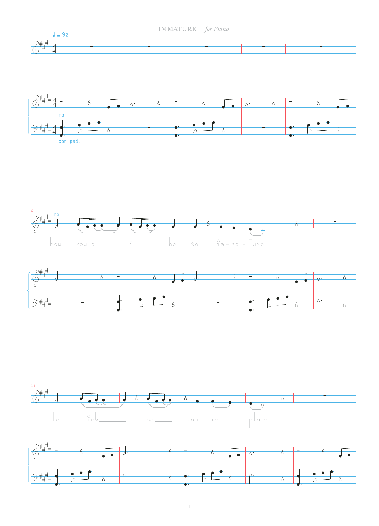 Download Bjork Immature Sheet Music and learn how to play Piano & Vocal PDF digital score in minutes