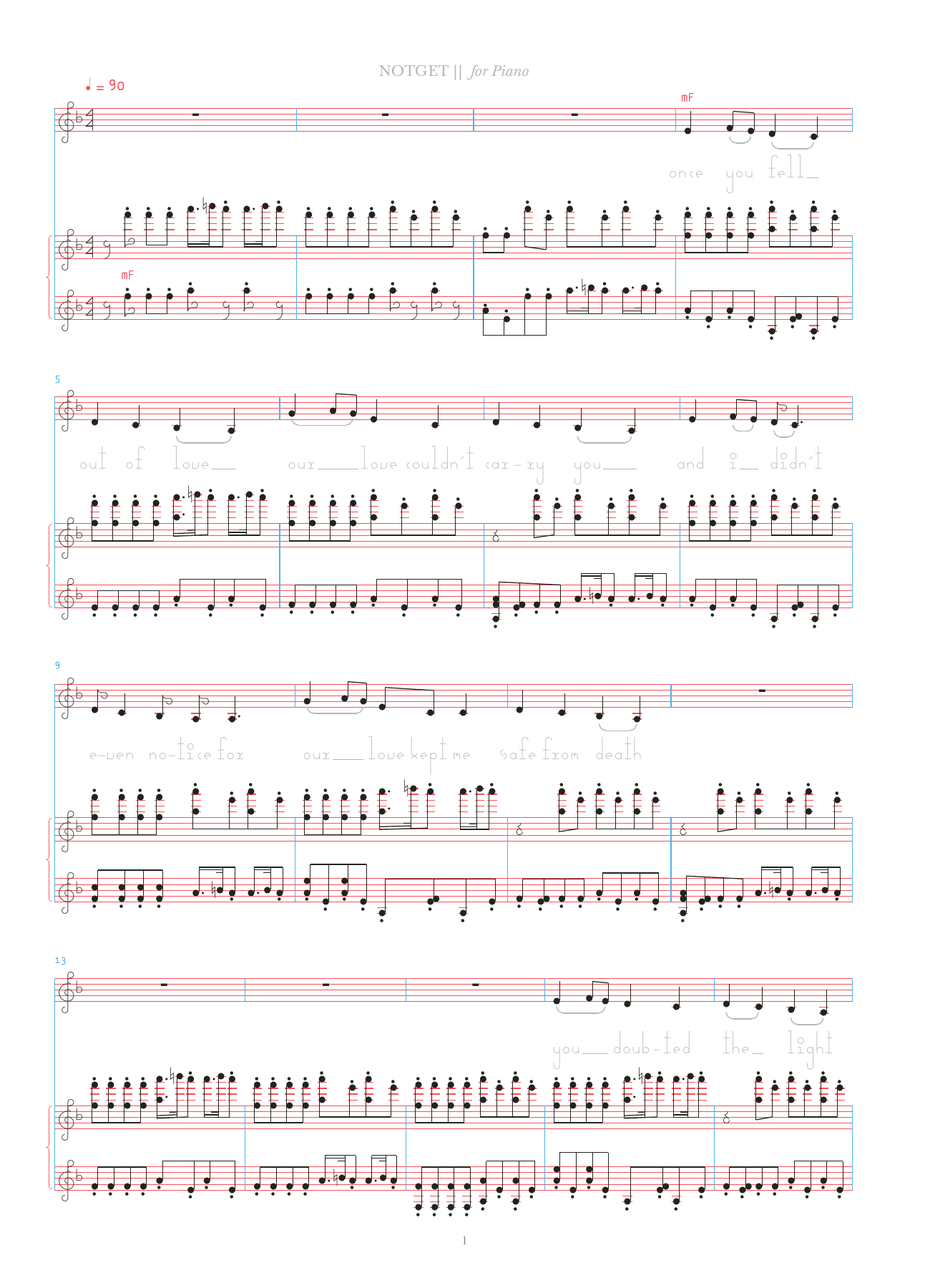 Download Bjork Notget Sheet Music and learn how to play Piano & Vocal PDF digital score in minutes
