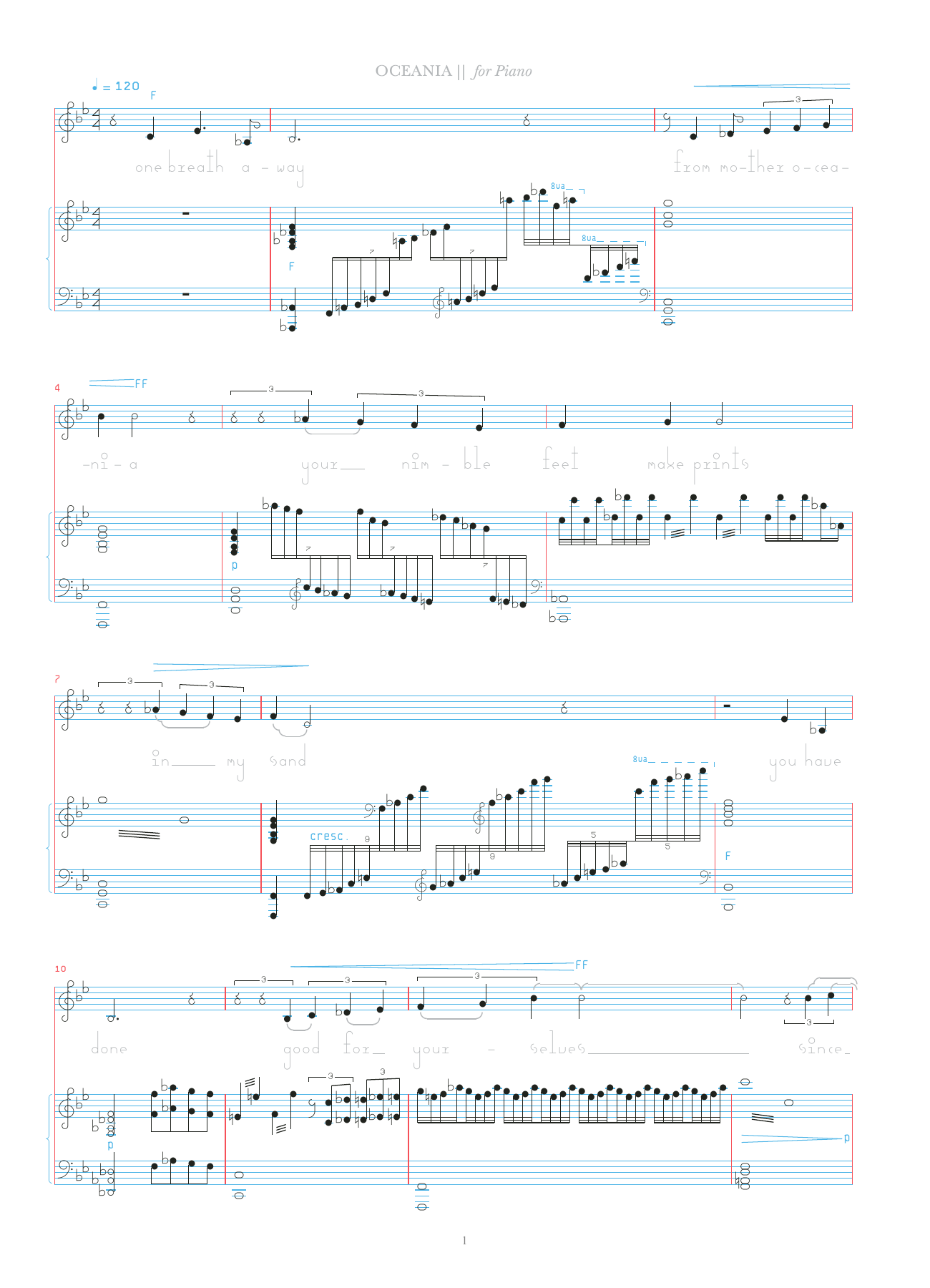 Download Bjork Oceania Sheet Music and learn how to play Piano & Vocal PDF digital score in minutes