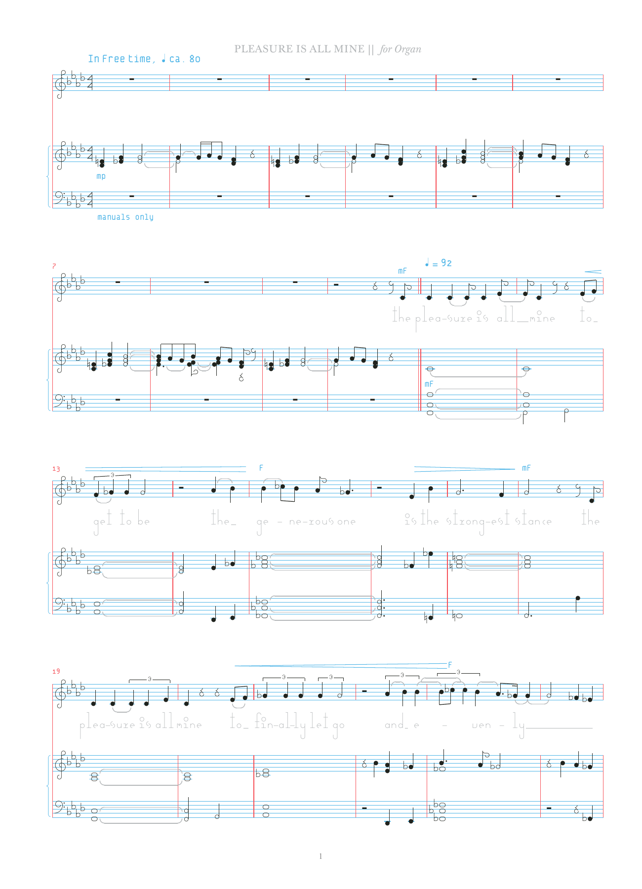 Download Bjork Pleasure Is All Mine Sheet Music and learn how to play Organ & Vocal PDF digital score in minutes