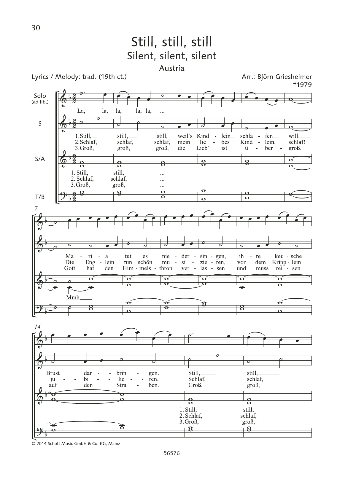 Download Björn Griesheimer Still, Still, Still Sheet Music and learn how to play Choir PDF digital score in minutes