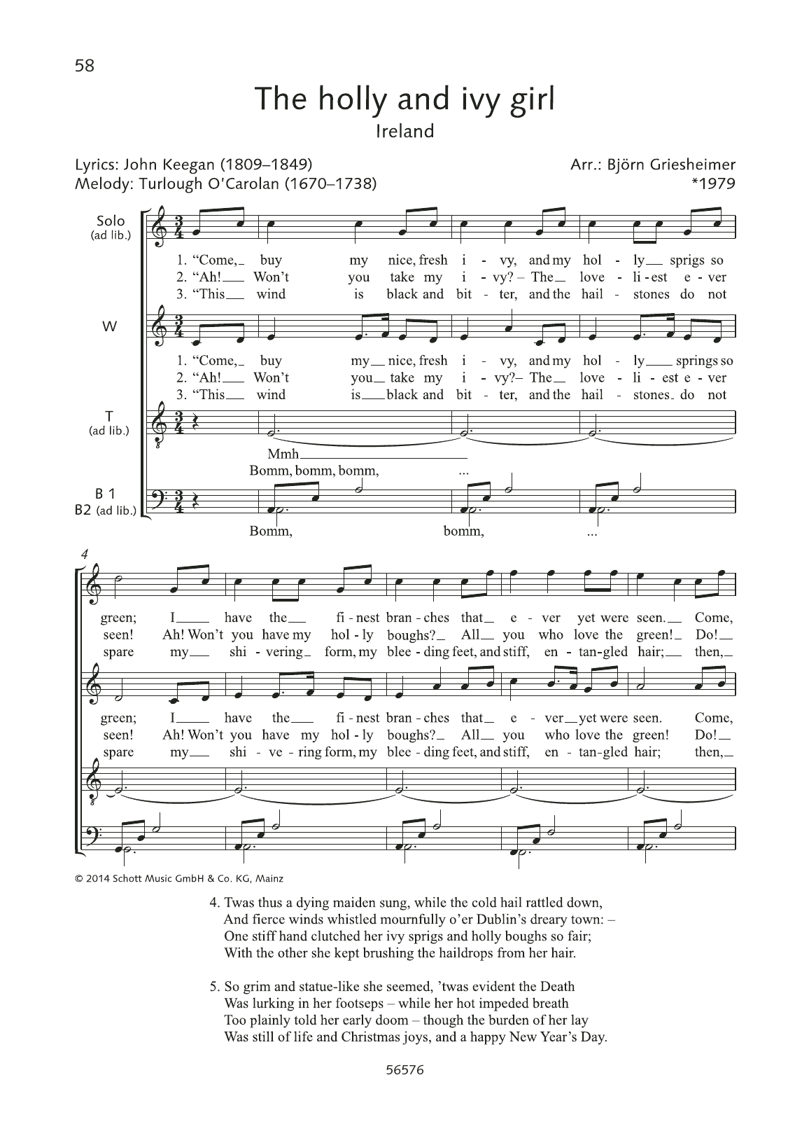 Download Björn Griesheimer The holly and ivy girl Sheet Music and learn how to play Choir PDF digital score in minutes