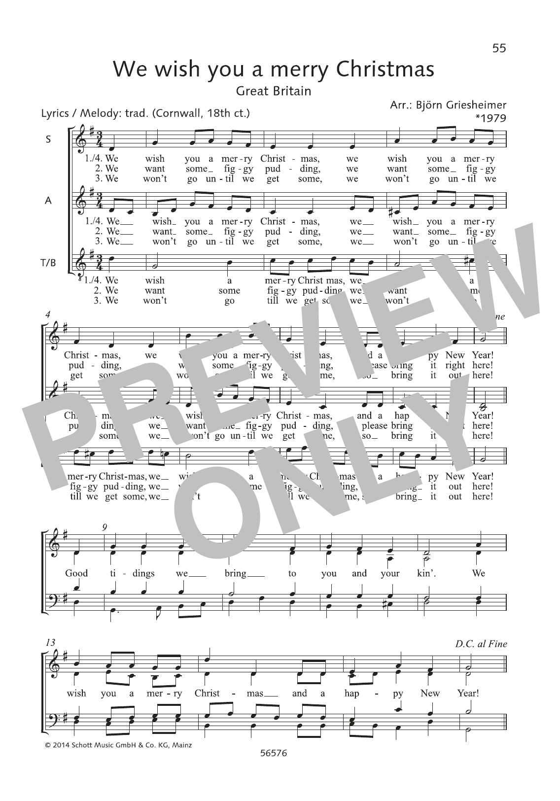 Download Björn Griesheimer We Wish You A Merry Christmas Sheet Music and learn how to play SATB Choir PDF digital score in minutes