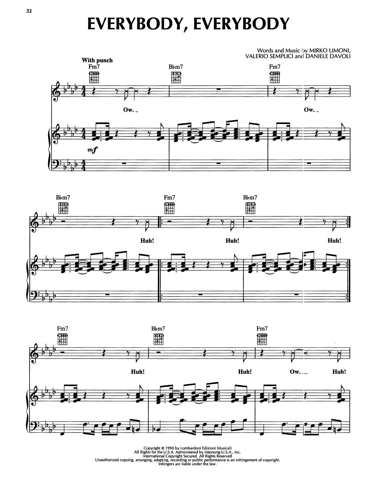Download Black Box Everybody, Everybody Sheet Music and learn how to play Piano, Vocal & Guitar Chords (Right-Hand Melody) PDF digital score in minutes