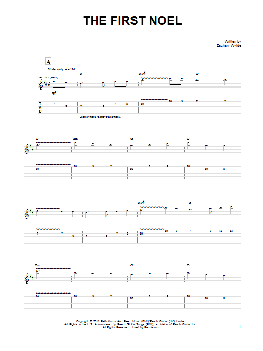 Download Black Label Society The First Noel Sheet Music and learn how to play Guitar Tab PDF digital score in minutes