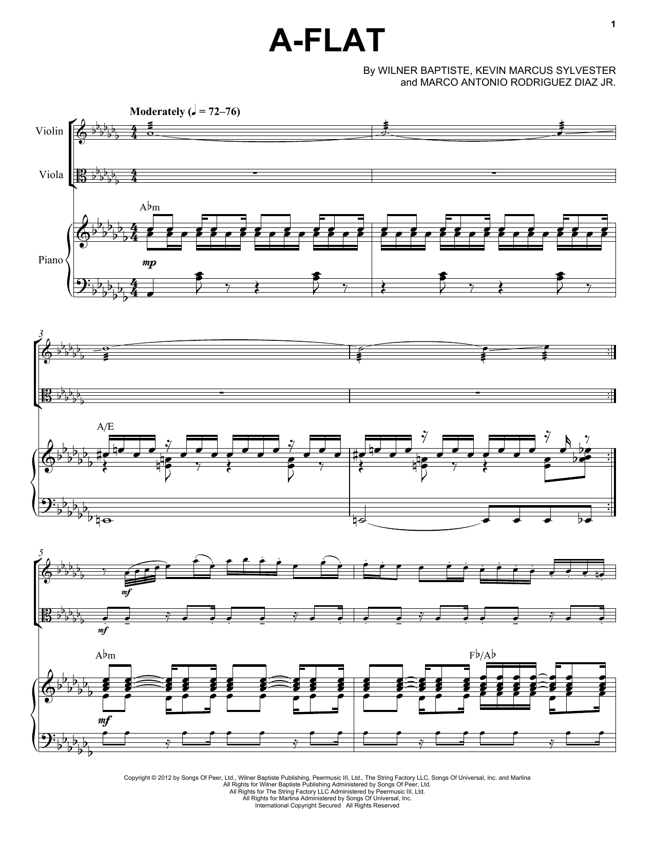 Download Black Violin A-Flat Sheet Music and learn how to play Instrumental Duet and Piano PDF digital score in minutes