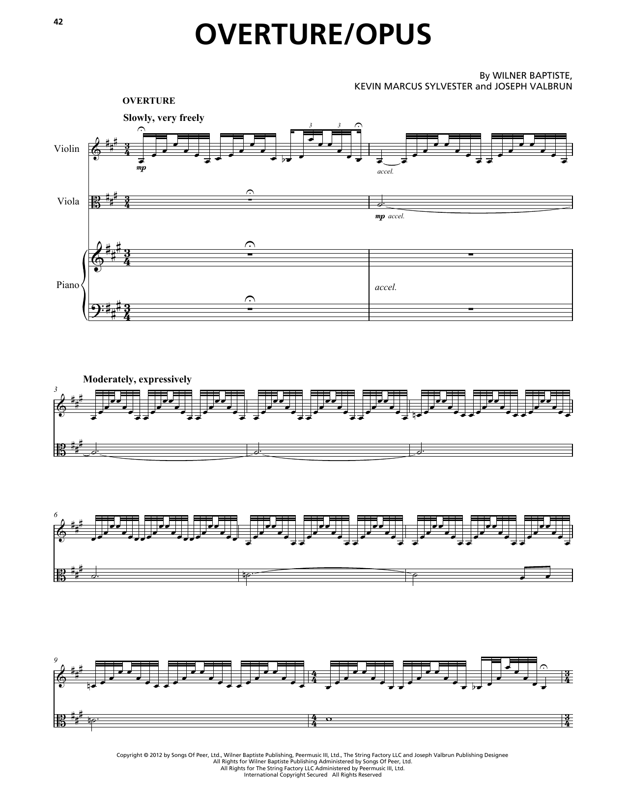 Download Black Violin Overture/Opus Sheet Music and learn how to play Instrumental Duet and Piano PDF digital score in minutes