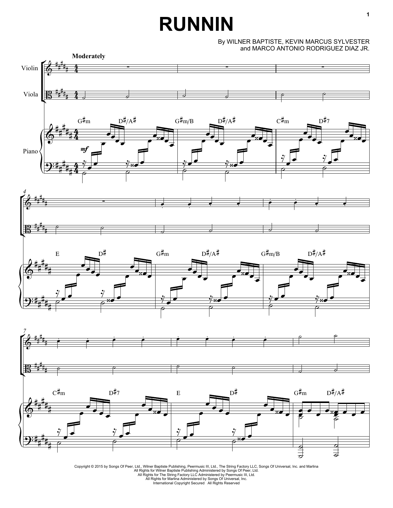 Download Black Violin Runnin Sheet Music and learn how to play Instrumental Duet and Piano PDF digital score in minutes