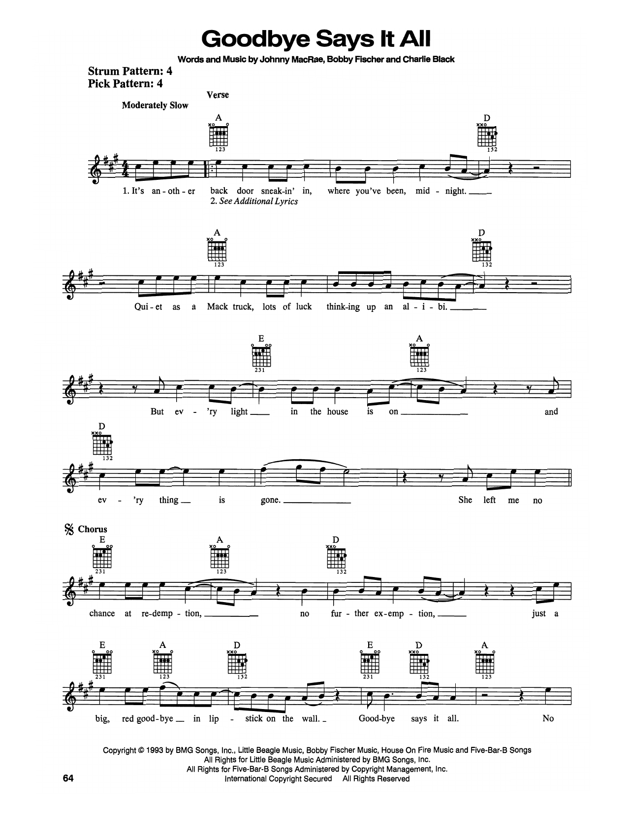Download Blackhawk Goodbye Says It All Sheet Music and learn how to play Easy Guitar PDF digital score in minutes