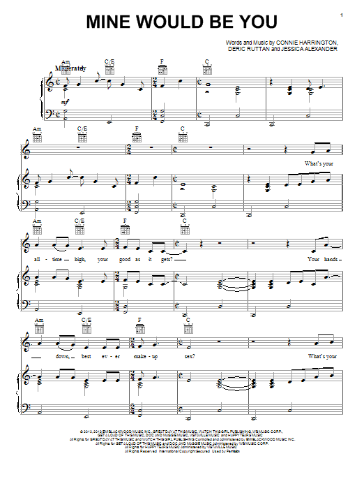 Download Blake Shelton Mine Would Be You Sheet Music and learn how to play Piano, Vocal & Guitar (Right-Hand Melody) PDF digital score in minutes