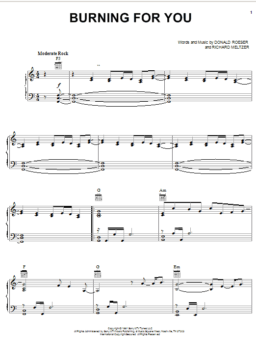 Download Blue Oyster Cult Burning For You Sheet Music and learn how to play Melody Line, Lyrics & Chords PDF digital score in minutes