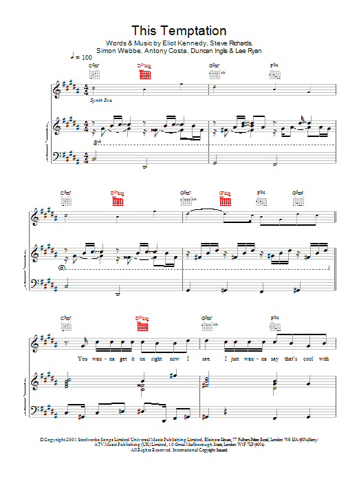 Download Blue This Temptation Sheet Music and learn how to play Piano, Vocal & Guitar PDF digital score in minutes