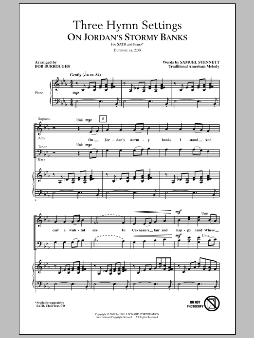 Download Bob Burroughs Three Hymn Settings Sheet Music and learn how to play SATB Choir PDF digital score in minutes