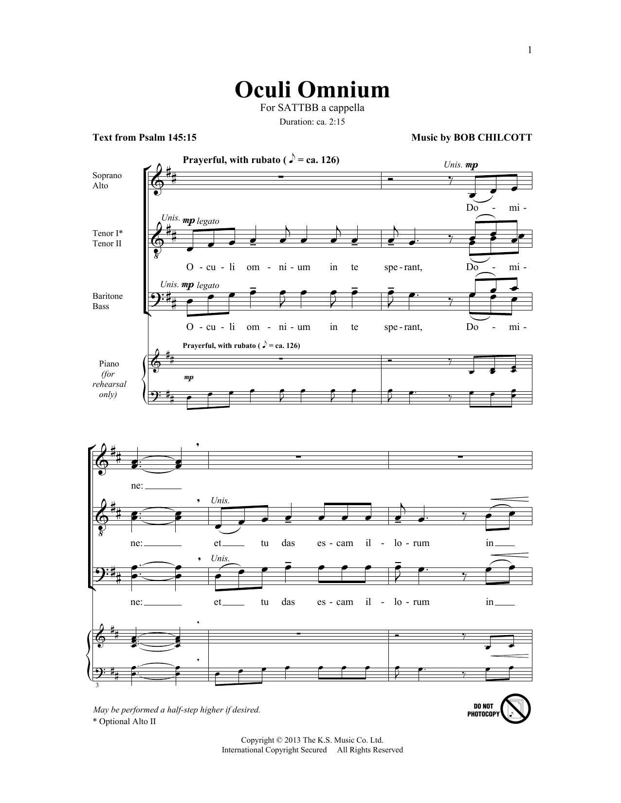 Download Bob Chilcott Oculi Omnium Sheet Music and learn how to play SATB PDF digital score in minutes