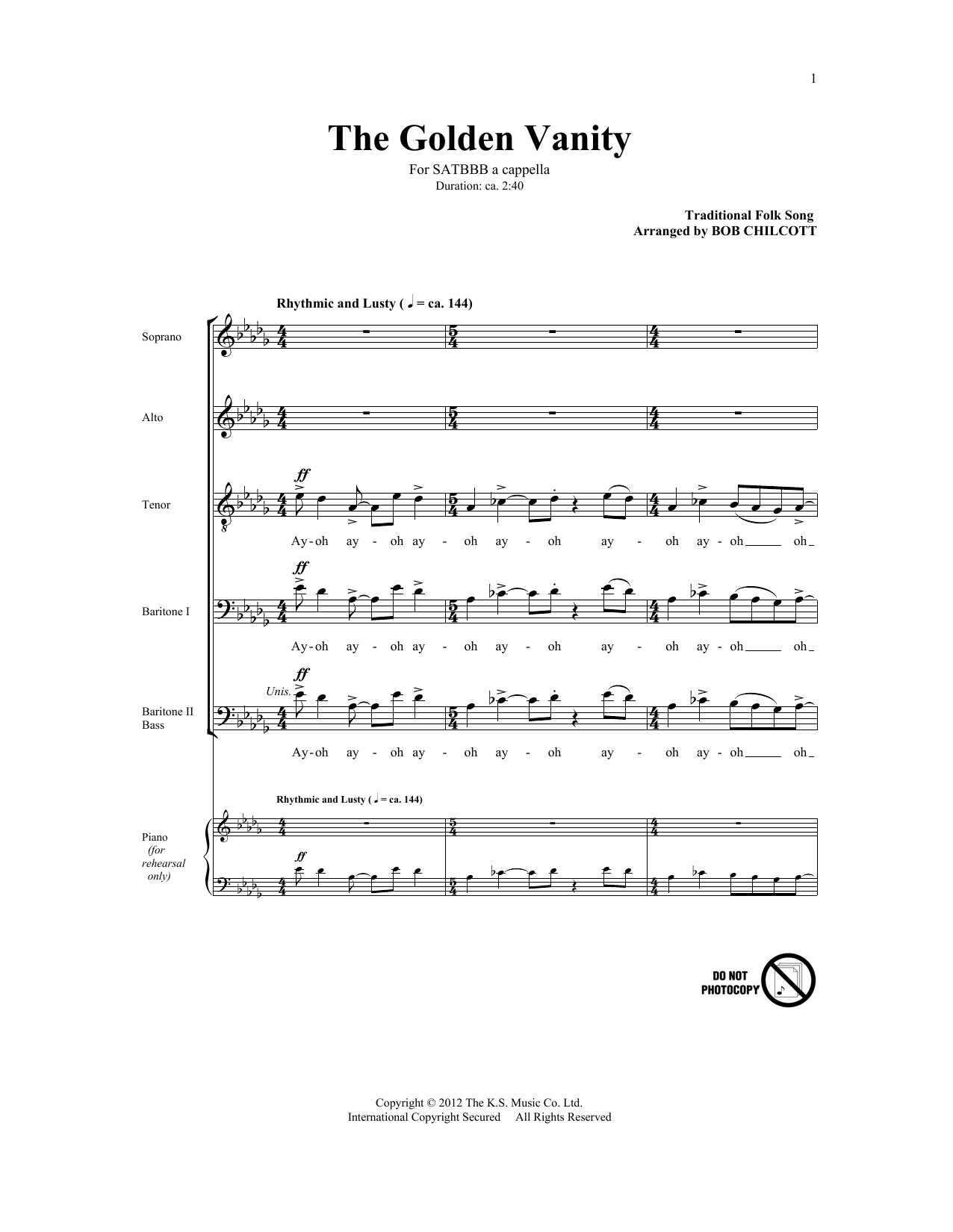 Download Traditional Folksong The Golden Vanity (arr. Bob Chilcott) Sheet Music and learn how to play Choral 6-Part PDF digital score in minutes