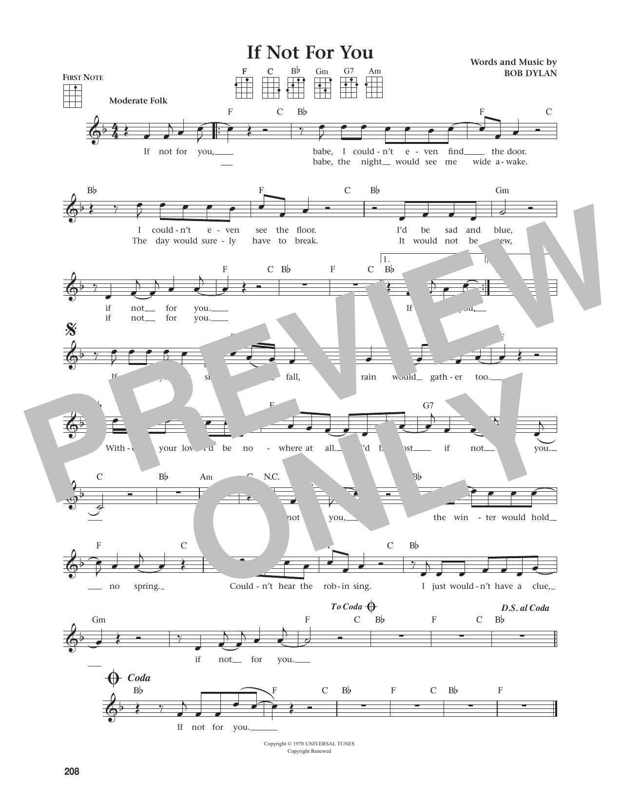 Download Bob Dylan If Not For You (from The Daily Ukulele) (arr. Jim Beloff) Sheet Music and learn how to play Ukulele PDF digital score in minutes