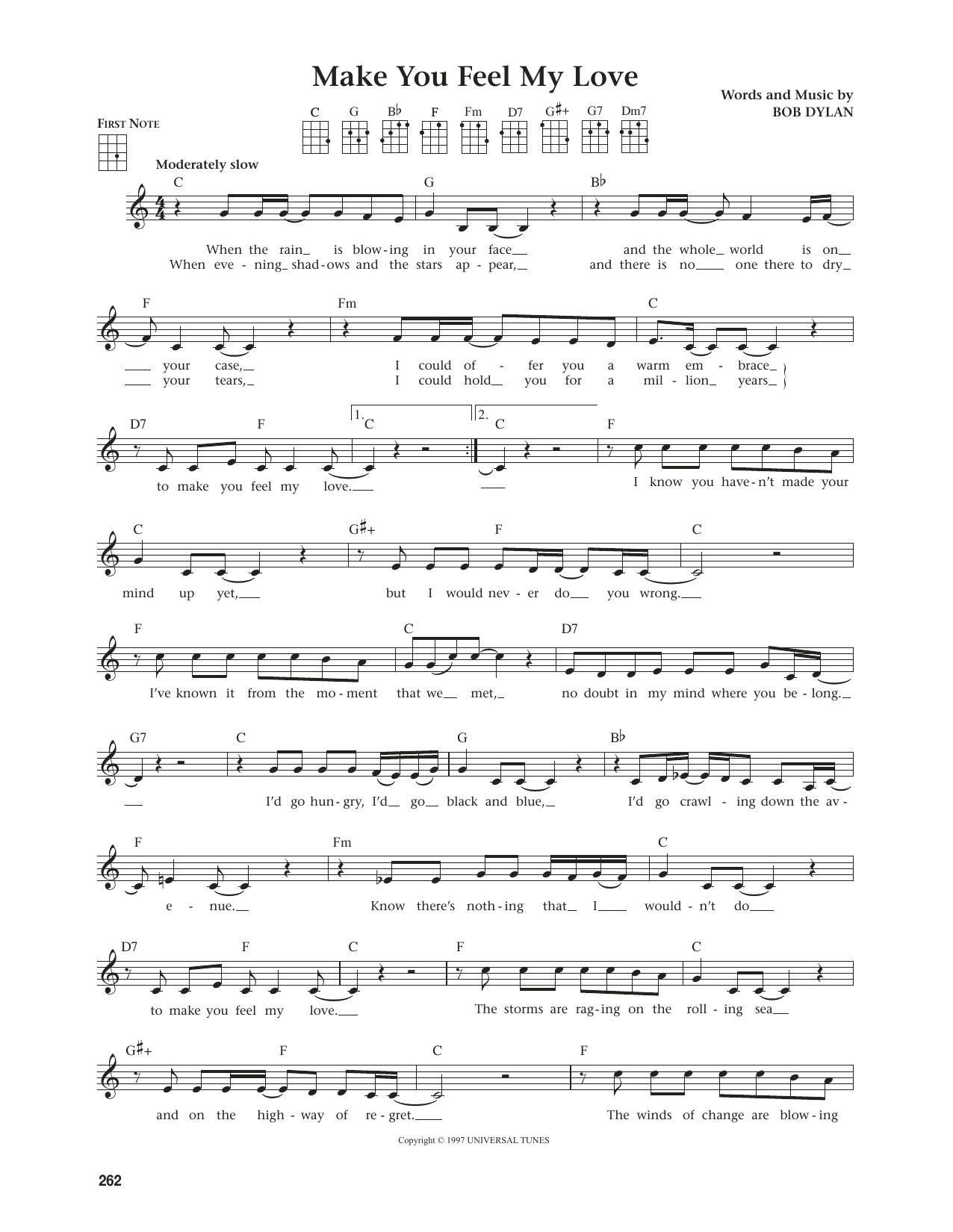 Download Bob Dylan Make You Feel My Love (from The Daily Ukulele) (arr. Jim Beloff) Sheet Music and learn how to play Ukulele PDF digital score in minutes