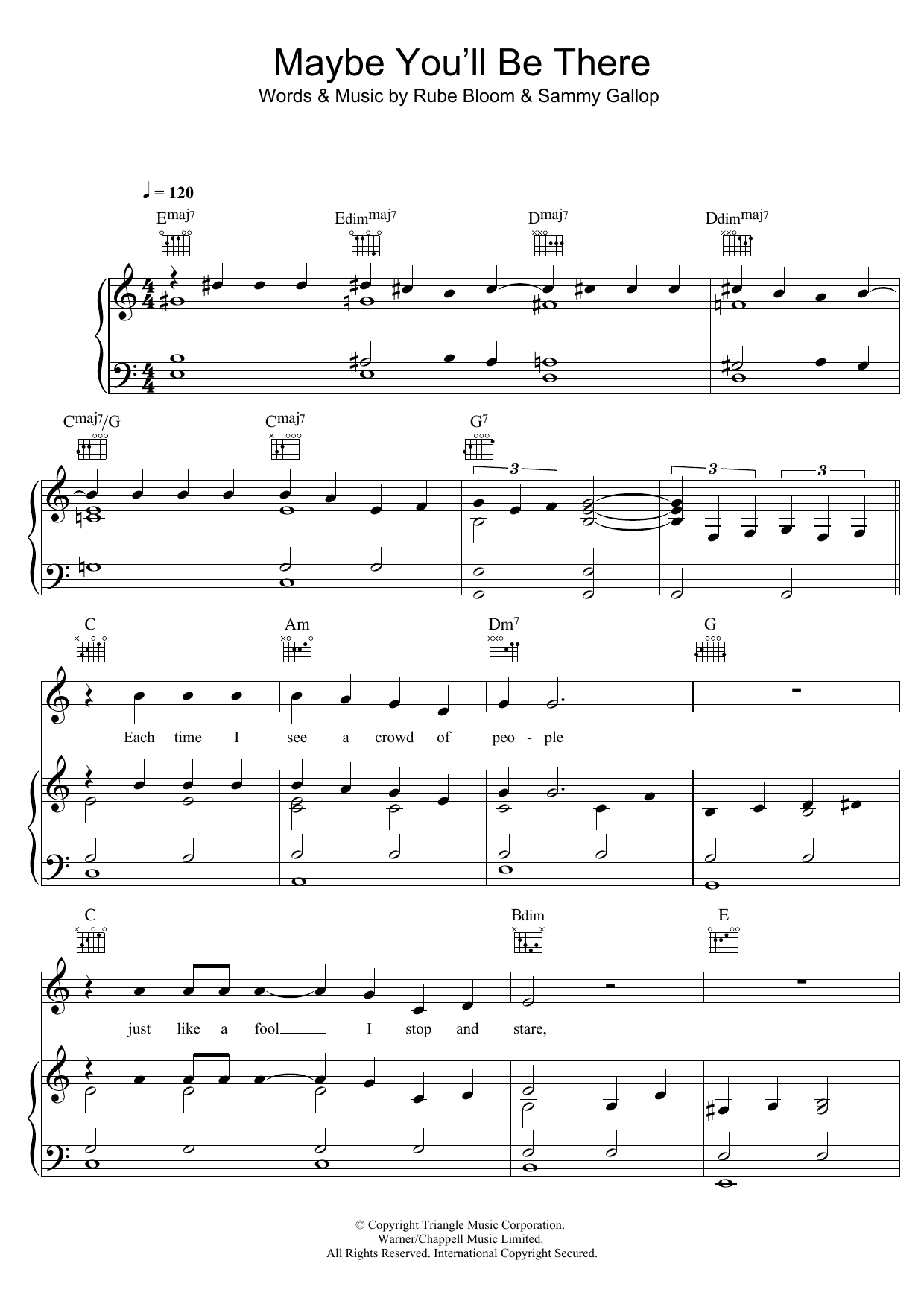 Download Bob Dylan Maybe You'll Be There Sheet Music and learn how to play Piano, Vocal & Guitar (Right-Hand Melody) PDF digital score in minutes
