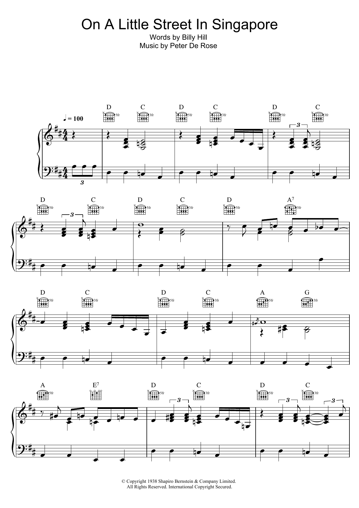 Download Bob Dylan On A Little Street In Singapore Sheet Music and learn how to play Piano, Vocal & Guitar (Right-Hand Melody) PDF digital score in minutes