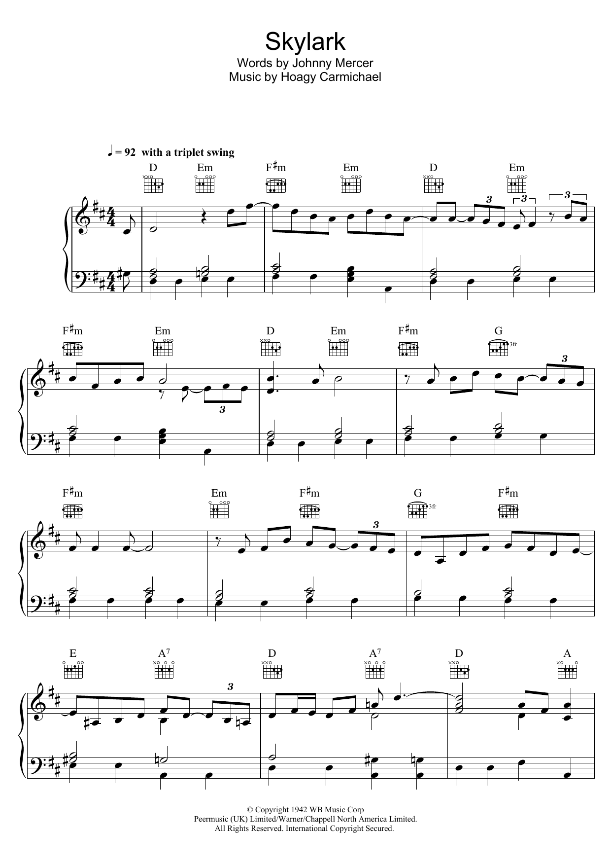 Download Bob Dylan Skylark Sheet Music and learn how to play Piano, Vocal & Guitar (Right-Hand Melody) PDF digital score in minutes