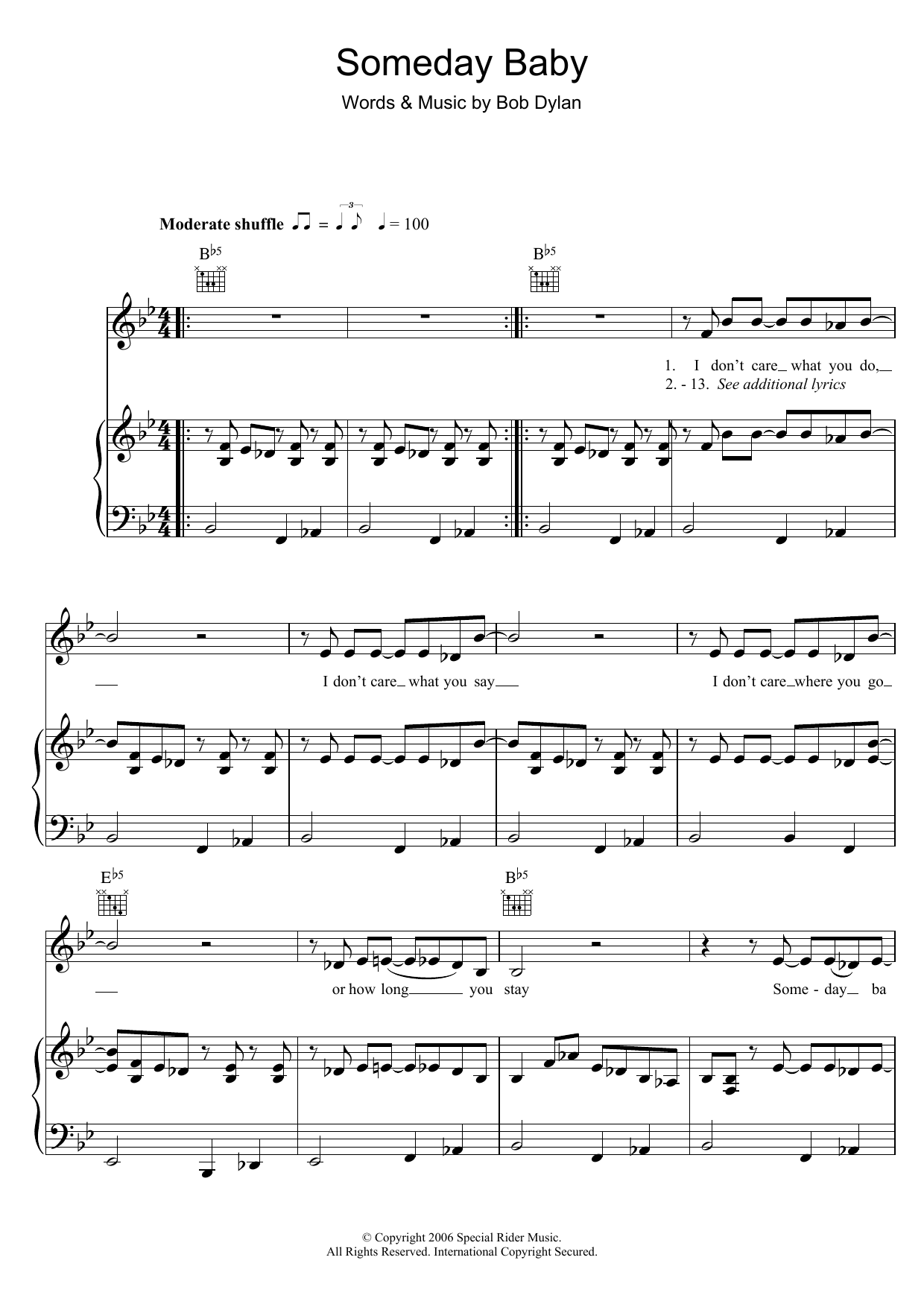 Download Bob Dylan Someday Baby Sheet Music and learn how to play Ukulele with strumming patterns PDF digital score in minutes