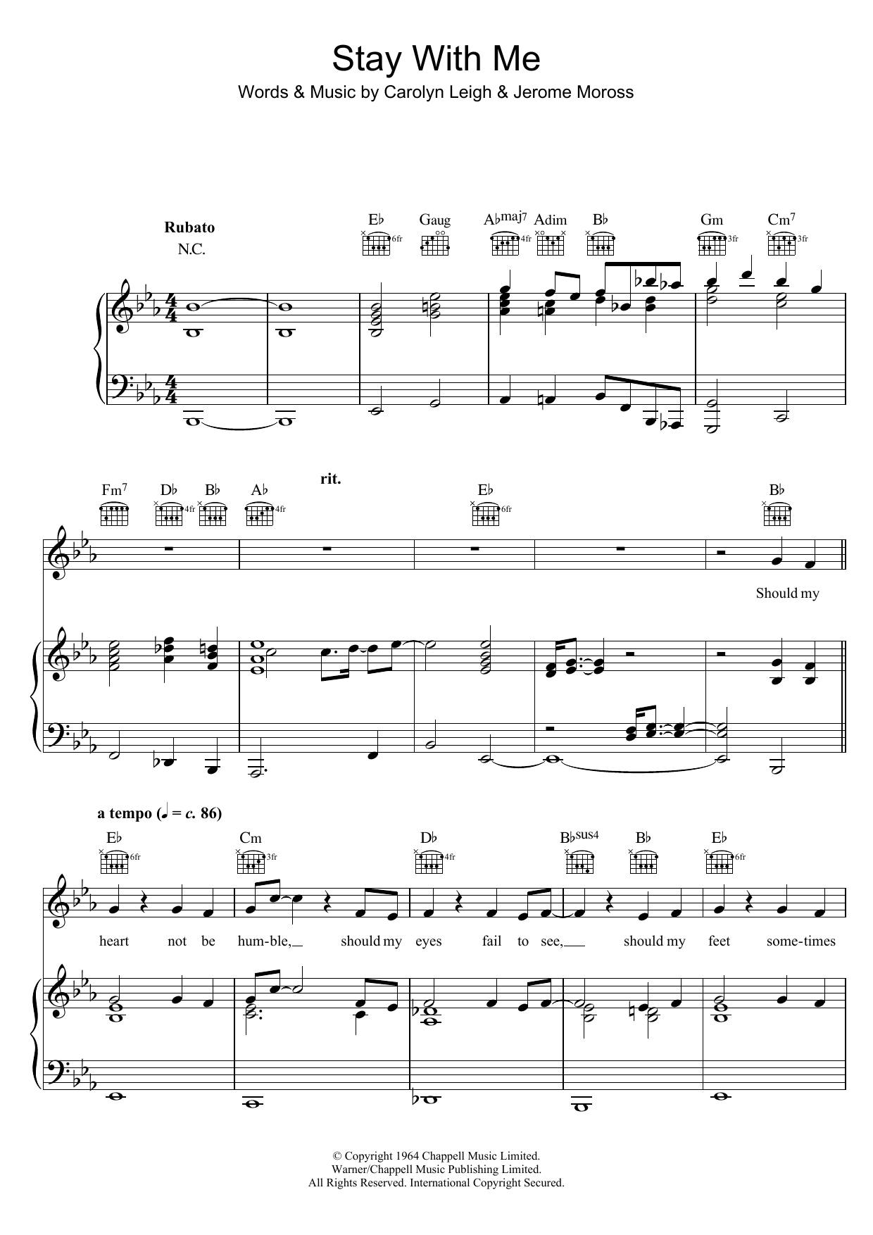Download Bob Dylan Stay With Me Sheet Music and learn how to play Piano, Vocal & Guitar (Right-Hand Melody) PDF digital score in minutes