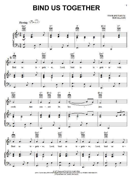 Download Bob Gillman Bind Us Together Sheet Music and learn how to play Melody Line, Lyrics & Chords PDF digital score in minutes