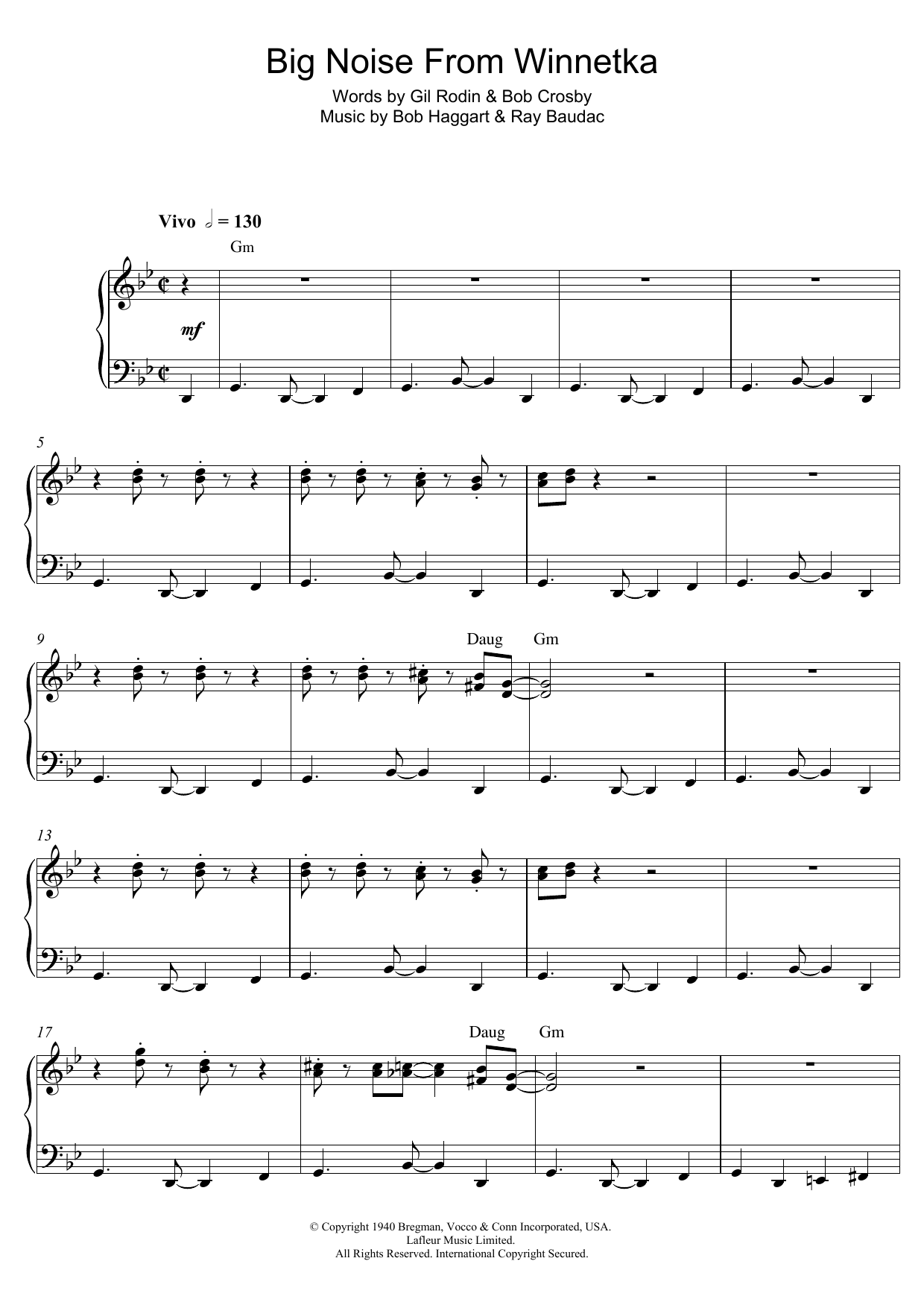 Download Bob Haggart Big Noise From Winnetka Sheet Music and learn how to play Piano PDF digital score in minutes