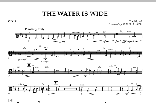 Download Bob Krogstad The Water Is Wide - Viola Sheet Music and learn how to play Orchestra PDF digital score in minutes