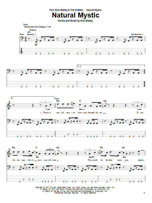 Download Bob Marley Natural Mystic Sheet Music and learn how to play Lyrics & Chords PDF digital score in minutes