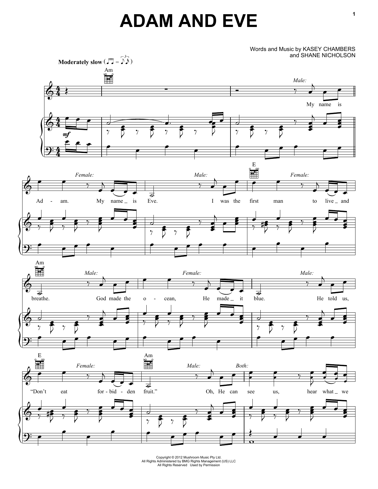 Download Bob Seger Adam And Eve Sheet Music and learn how to play Piano, Vocal & Guitar (Right-Hand Melody) PDF digital score in minutes