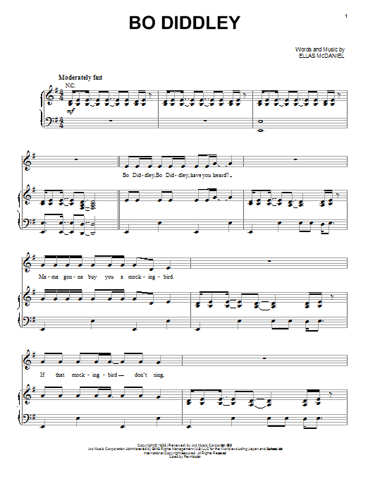 Download Bob Seger Bo Diddley Sheet Music and learn how to play Piano, Vocal & Guitar (Right-Hand Melody) PDF digital score in minutes