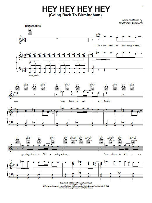 Download Bob Seger Hey Hey Hey Hey Sheet Music and learn how to play Piano, Vocal & Guitar (Right-Hand Melody) PDF digital score in minutes