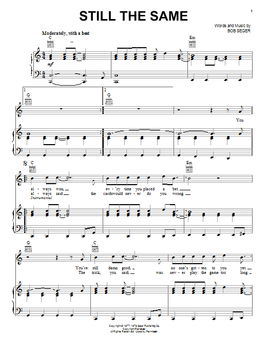 Download Bob Seger Still The Same Sheet Music and learn how to play Guitar Tab Play-Along PDF digital score in minutes