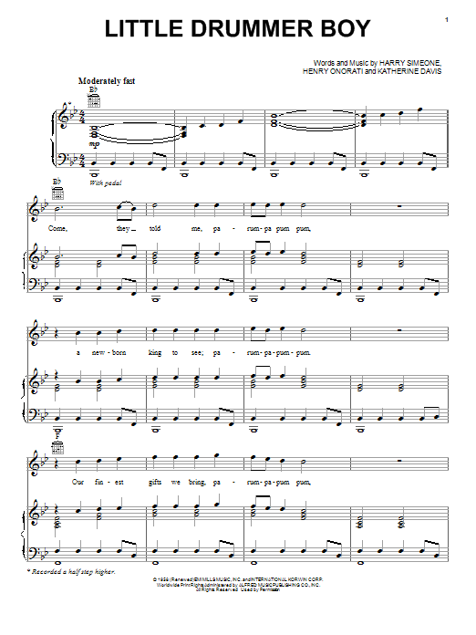 Download Bob Seger The Little Drummer Boy Sheet Music and learn how to play Piano, Vocal & Guitar (Right-Hand Melody) PDF digital score in minutes