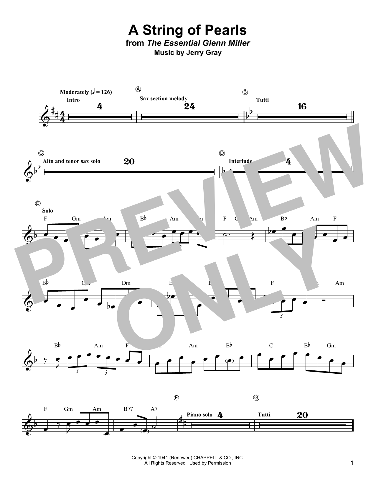 Download Eddie De Lange A String Of Pearls Sheet Music and learn how to play Trumpet Transcription PDF digital score in minutes