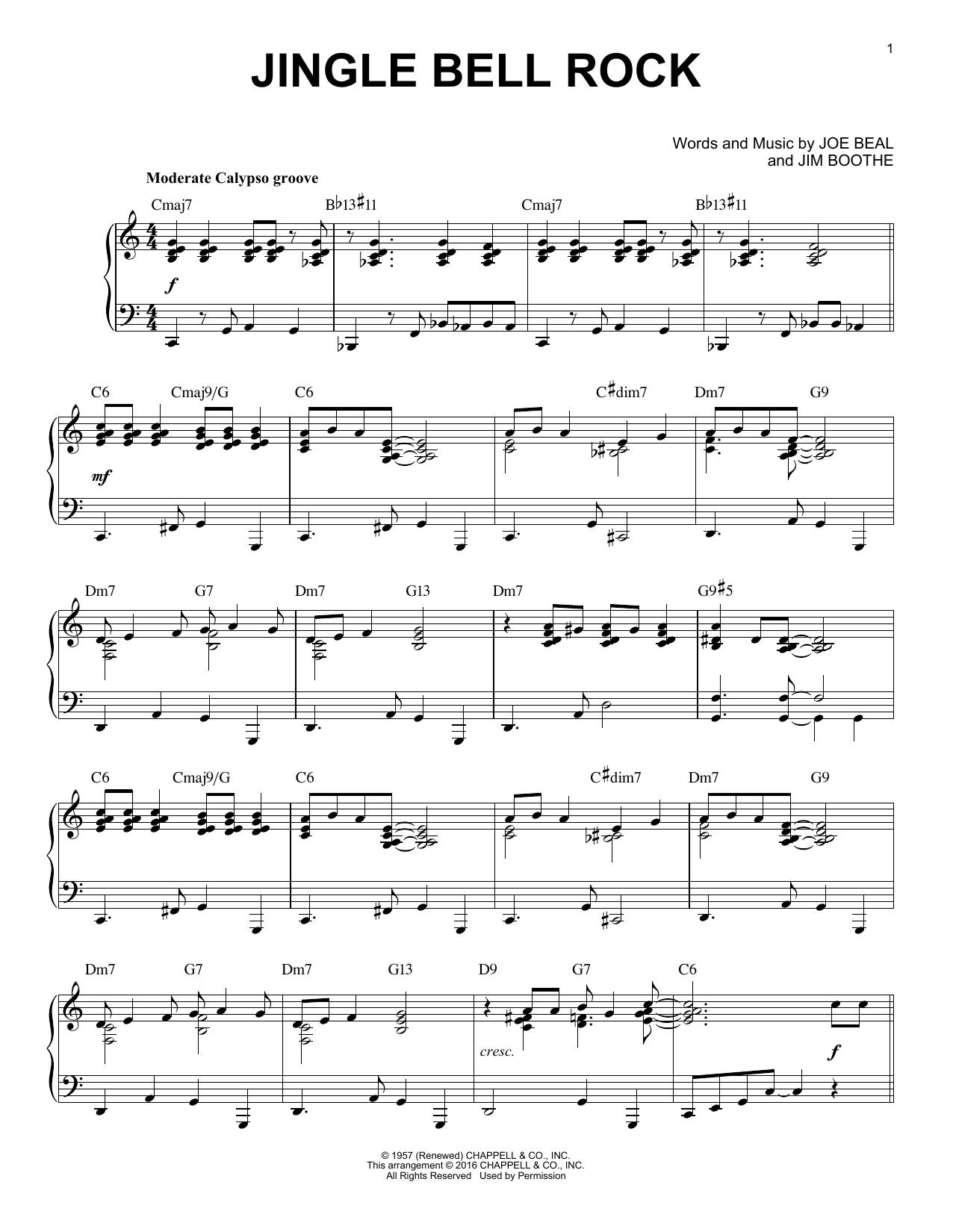 Download Jim Boothe Jingle Bell Rock Sheet Music and learn how to play Piano PDF digital score in minutes