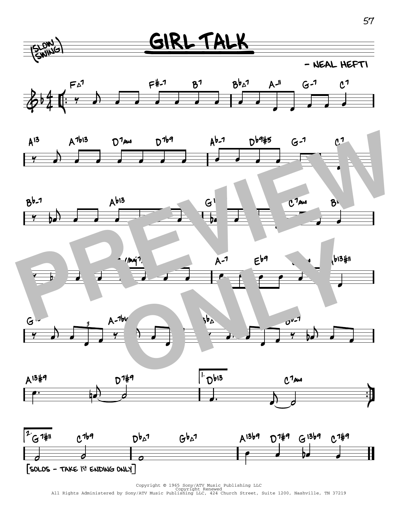 Download Bobby Troup Girl Talk (arr. David Hazeltine) Sheet Music and learn how to play Real Book – Enhanced Chords PDF digital score in minutes